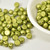 Cabochon 7mm 2-Hole (25 beads) Saturated Metallic Lime Punch Czech Glass Beads
