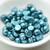 20 Beads - Cabochon 6mm 2-Hole Pastel Emerald, Czech Glass