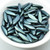 25 Beads - 2-Hole 5x16mm Dagger - Polynesian Mint Chocolate - Czech Glass
