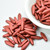25 Beads - 2-Hole 5x16mm Dagger - Matte Metallic Lava Red - Czech Glass