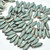 25 Beads - 5x16mm Dagger Green Turquoise Eye, Laser - Czech Glass Beads