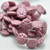 14mm Dahlia, Etched Pink Metallic Pink Wash, 4 Beads Czech Glass