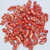 15 Beads - Delos® par Puca® Paris - Opaque Coral Red Splash - Czech Glass