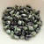 40 Beads - Gemduo Two Hole Beads Duet Black White Green Luster Czech Glass