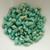 40 Beads - Gemduo Two Hole Beads Opaque Green Turquoise Gold Splash Czech Glass Bead