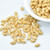 40 Beads - Gemduo 8x5mm Two Hole Beads Opaque Ivory Gold Splash Czech Glass Bead