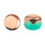 Kalos® par Puca® (50 beads) 2-Hole 4x3mm Drum Shape - Frost Jade Capri Gold - Czech Glass