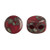 Kalos® par Puca® (50 beads) 2-Hole 4x3mm Drum Shape - Frost Cherry Travertin - Czech Glass