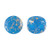 Kalos® par Puca® (50 beads) 2-Hole 4x3mm Drum Shape - Frost Blue Lagoon Splash - Czech Glass