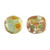 Kalos® par Puca® (50 beads) 2-Hole 4x3mm Drum Shape - Frost Azurin New Picasso - Czech Glass
