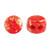 Kalos® par Puca® (50 beads) 2-Hole 4x3mm Drum Shape - Frost Cherry Splash - Czech Glass