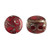Kalos® par Puca® (50 beads) 2-Hole 4x3mm Drum Shape - Frost Cherry New Picasso - Czech Glass