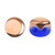 Kalos® par Puca® (50 beads) 2-Hole 4x3mm Drum Shape - Frost Royal Blue Capri Gold - Czech Glass