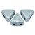 Kheops® par Puca® (25 Beads) Opaque Blue Ceramic Look 6mm 2-Hole Triangle Shape Glass