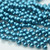 25 Beads - Top Hole Round 6mm Saturated Metallic Quetzal Green - Czech Glass