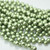 25 Beads - Top Hole Round 6mm Saturated Metallic Greenery - Czech Glass