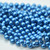 25 Beads - Top Hole Round 6mm Saturated Metallic Nebulas Blue - Czech Glass