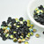 6mm Lentil (50 beads) Top-drilled Jet Vitrail Czech Glass