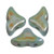 20 Beads - Helios® par Puca® Paris - Opaque Blue Green Ceramic Look - Czech Glass