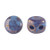 Kalos® par Puca® (50 beads) 2-Hole 4x3mm Drum Shape - Frost Blue Lagoon Bronze - Czech Glass