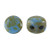 Kalos® par Puca® (50 beads) 2-Hole 4x3mm Drum Shape - Frost Royal Blue Travertin - Czech Glass