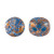Kalos® par Puca® (50 beads) 2-Hole 4x3mm Drum Shape - Frost Blue Lagoon Tweedy - Czech Glass