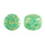 Kalos® par Puca® (50 beads) 2-Hole 4x3mm Drum Shape - Frost Jade Splash - Czech Glass
