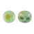 Kalos® par Puca® (50 beads) 2-Hole 4x3mm Drum Shape - Frost Jade Travertin - Czech Glass