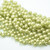 25 Beads - Top Hole Round 6mm Sueded Gold Olivine - Czech Glass