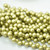 25 Beads - Top Hole Round 6mm Satin Metallic Chartreuse - Czech Glass