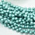 25 Beads - Top Hole Round 6mm Satin Metallic Teal - Czech Glass