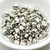 12 Beads - Nib-Bit Two Hole 6x5mm - Nickel Plated - Czech Glass
