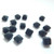 12 Beads - 8mm Pyramid Beadstud 2-Hole Jet Matte Czech Glass
