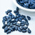30 Beads - Paisley Duo Two Hole Ionic Jet Blue Czech Glass