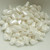 30 beads - Paisley Duo Two Hole - Chalk White Luster - Czech Glass