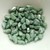 30 Beads - Paisley Duo Two Hole Chalk Green Luster Czech Glass
