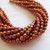 50 Beads - 4mm Fire Polished Round Saturated Metallic Russet Orange Czech Glass
