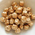 25 Beads - 11mm Pinched Round - Matte Light Gold - Czech Glass
