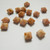 8mm Pyramid Beadstud 2-Hole Roman Rose (6 beads) Czech Glass