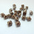12 Beads - 8mm Pyramid Beadstud 2-Hole Cocoa Airy Pearl - Czech Glass