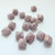 12 Beads - 8mm Pyramid Beadstud 2-Hole Opaque Lumi Pink - Czech Glass