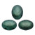 Samos® par Puca® (20 beads) 2-Hole 7x5mm Oval - Metallic Matte Green Turquoise