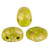 Samos® par Puca® (20 beads) 2-Hole 7x5mm Oval - Opaque Green Splash - Czech Glass
