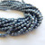 50 Beads - 4mm Fire Polished Round Saturated Metallic Neutral Gray Czech Glass
