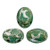 Samos® par Puca® (20 beads) 2-Hole 7x5mm Oval -Opaque Green Turquoise New Picasso - Czech Glass