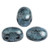 Samos® par Puca® (20 beads) 2-Hole 7x5mm Oval - Metallic Matte Blue Spotted
