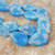 1 Beads - 18x29mm Dragonfly Drop Leaf, Blue and White, Table Cut Czech Glass