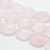 6 Beads -15x17mm Rectangle Table Cut, Clear, Pink Stripe , Czech Glass