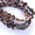6 Beads - 14mm Hawaiian Flower Table Cut, Pink Black, Czech Glass
