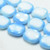 6 Beads -15x17mm Rectangle Table Cut, Blue, White, Dot AB Czech Glass